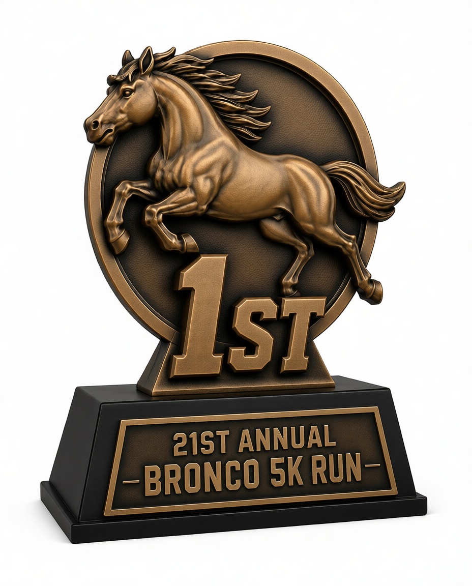 Bronco Running Trophy free 3D printable STL