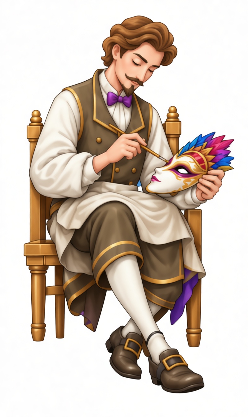 Masquerade Painter Figurine free 3D printable STL