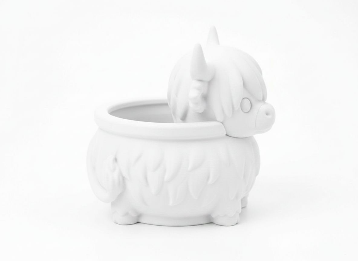 Highland Cow Planter free 3D printable STL