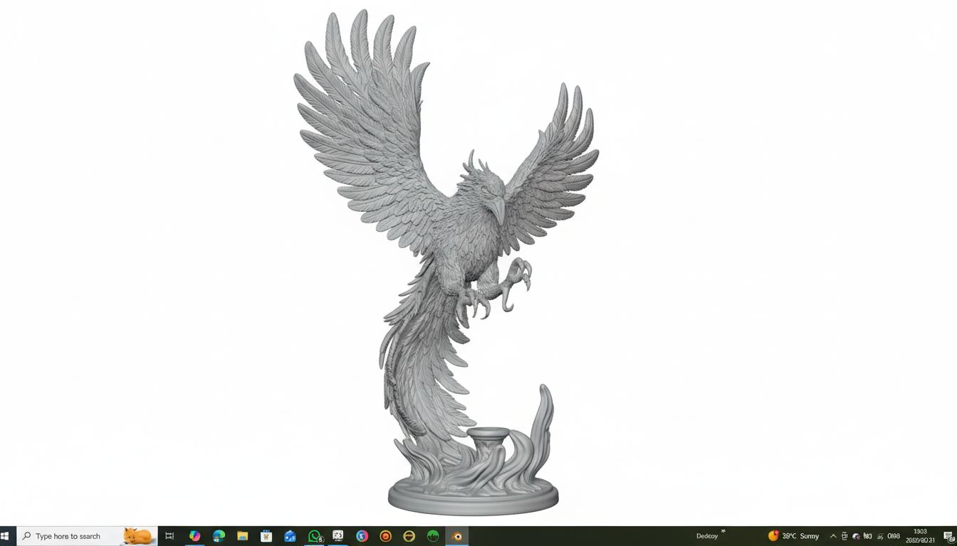 Majestic Phoenix Sculpture free 3D printable STL