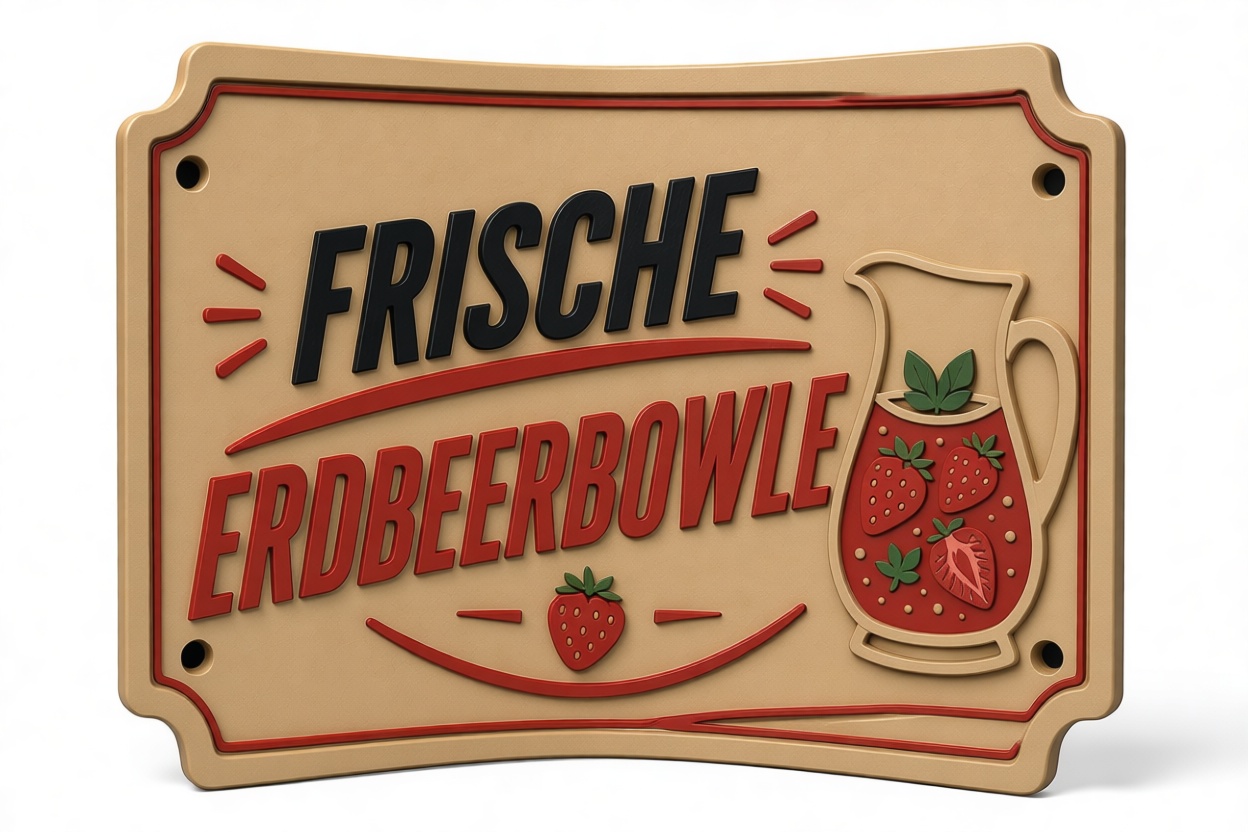 Strawberry Punch Sign free 3D printable STL