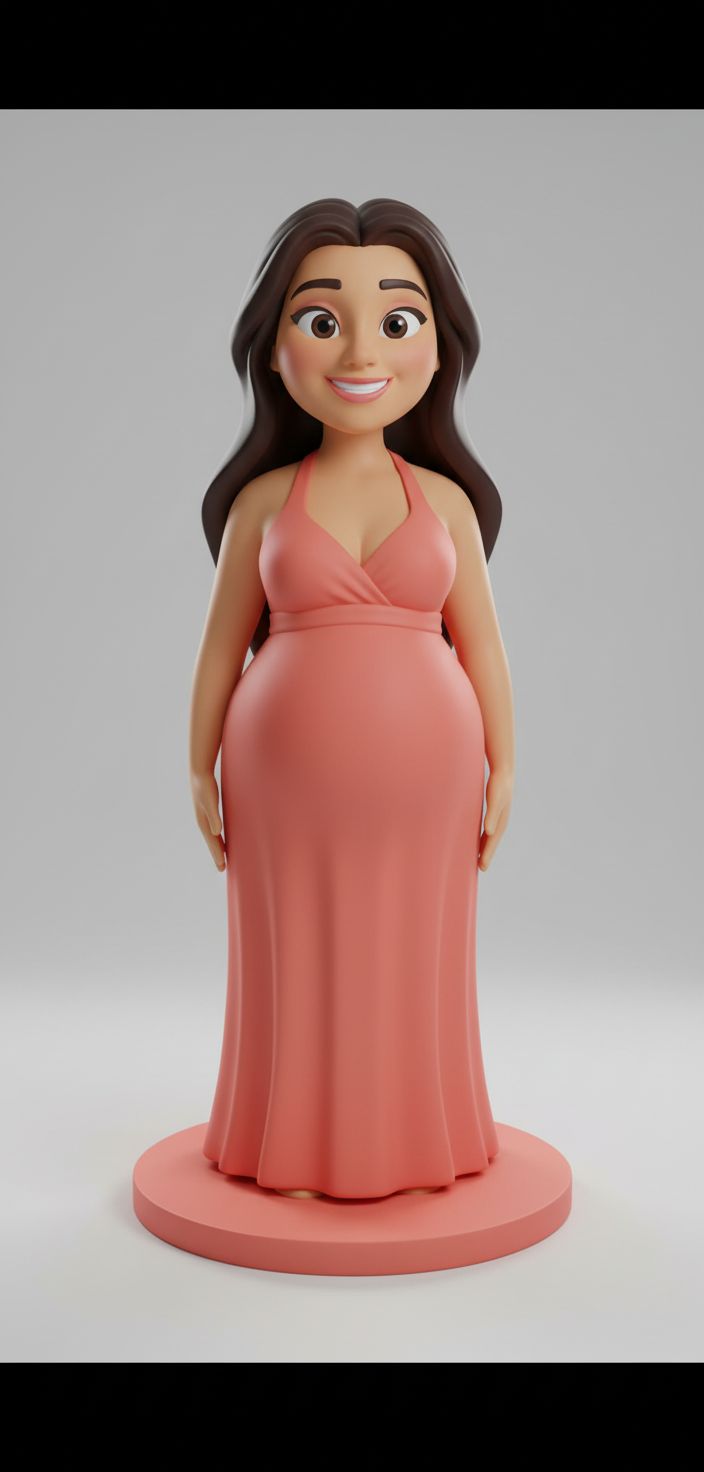 Pregnant Cartoon Woman Figure free 3D printable STL