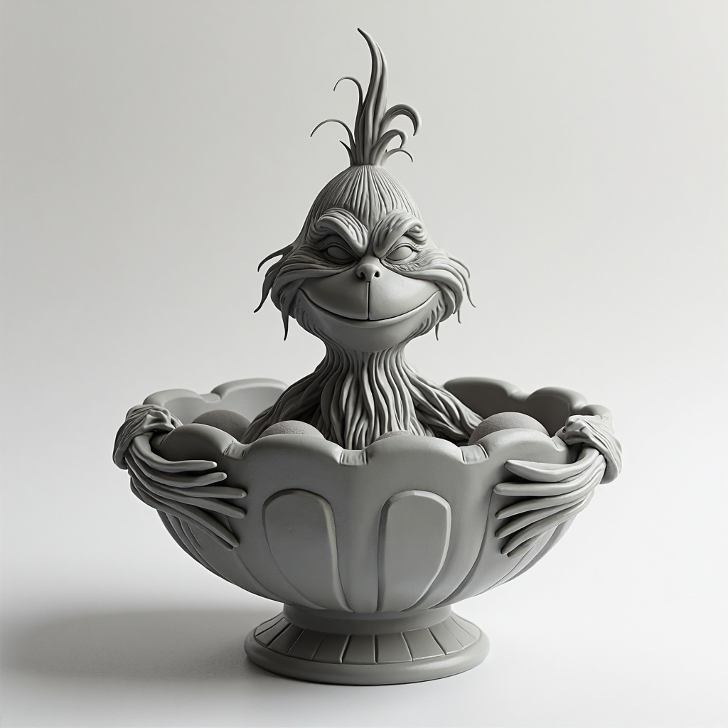 Grinch Candy Bowl free 3D printable STL