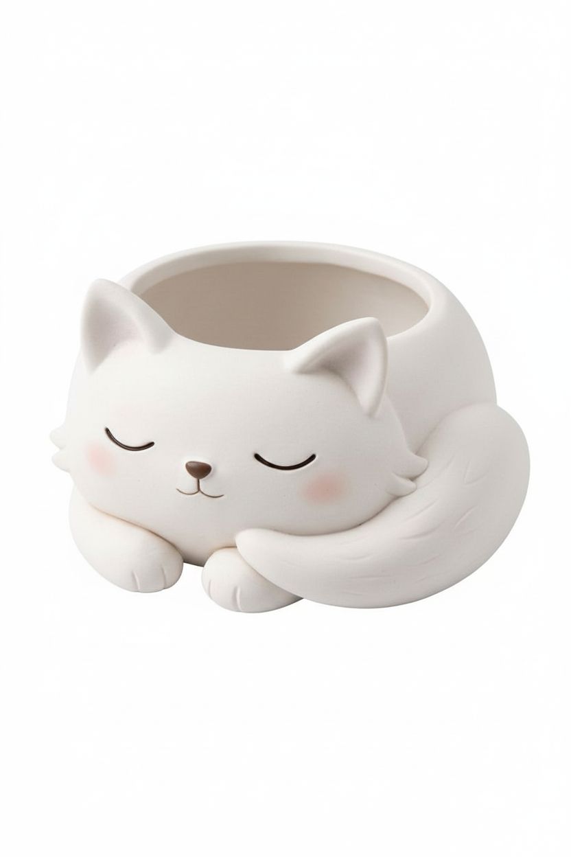 Sleeping Cat Planter free 3D printable STL