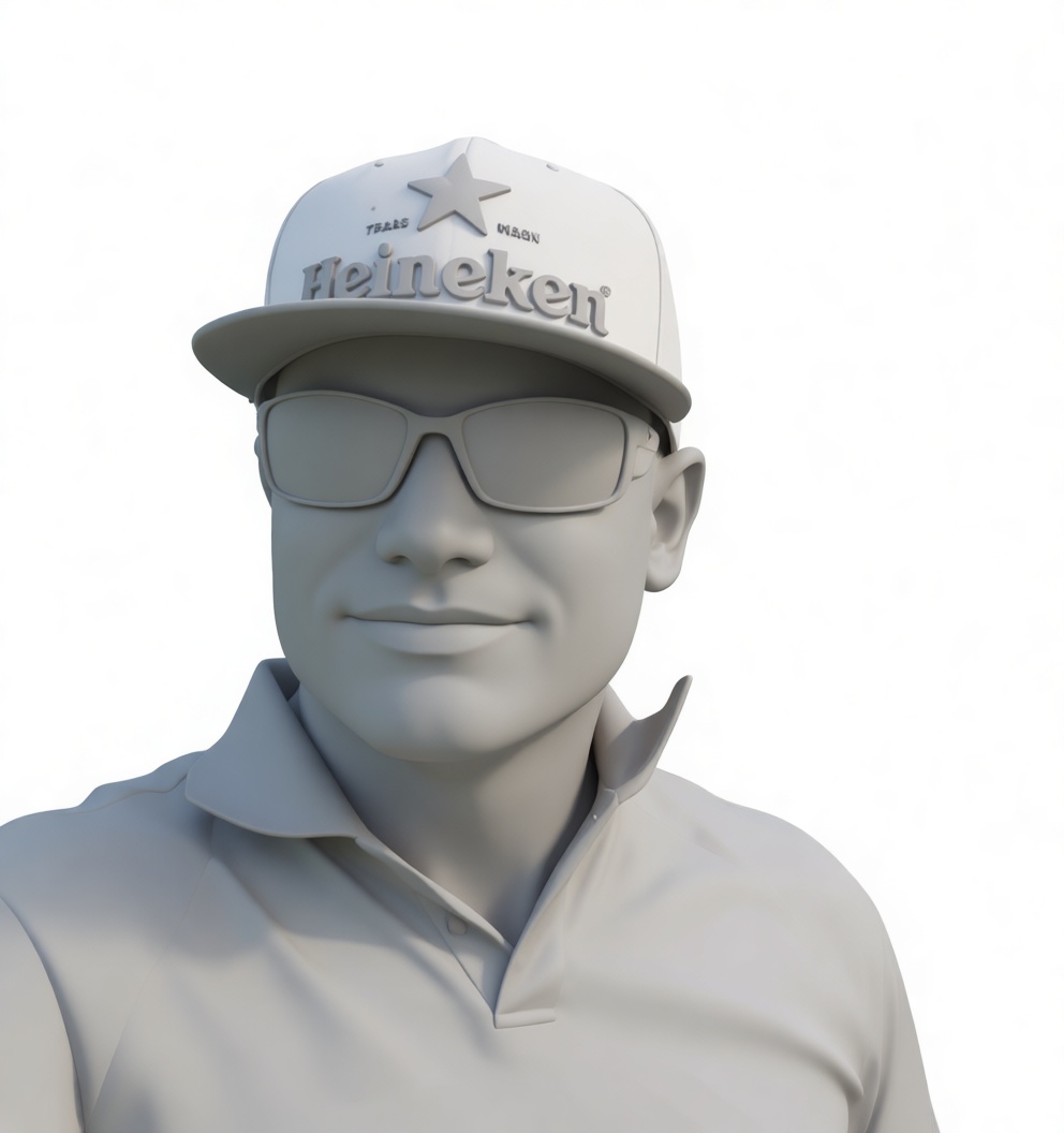 Man Wearing Heineken Cap Bust free 3D printable STL