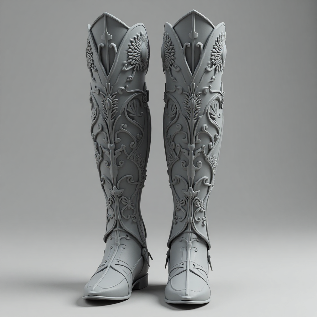 Gothic Flower Greaves free 3D printable STL