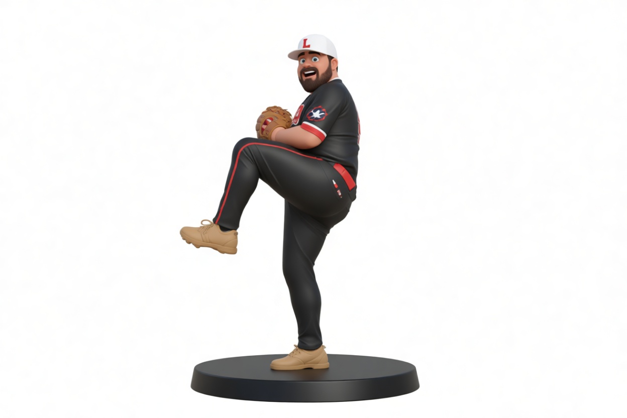 Cartoon Baseball Pitcher Figurine free 3D printable STL