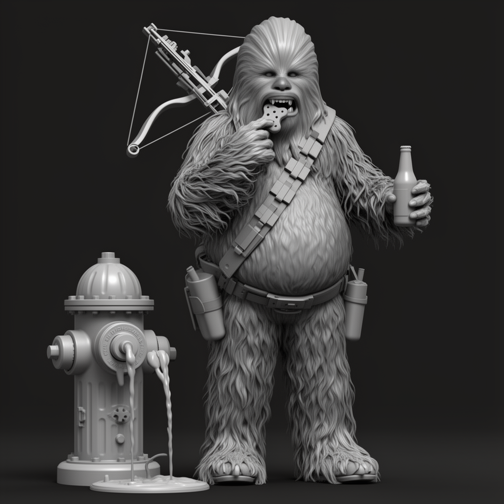 Chewbacca Figurine with Beer free 3D printable STL