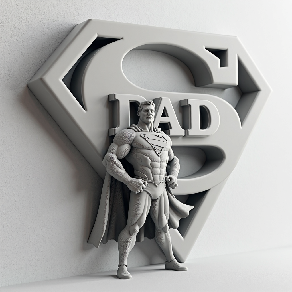 Dad Superman Figurine free 3D printable STL