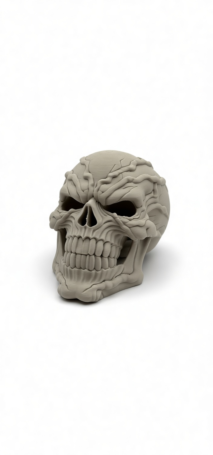 Cracked Skull Figurine free 3D printable STL