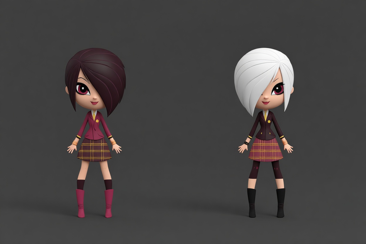 Stylized Schoolgirl Figurines free 3D printable STL