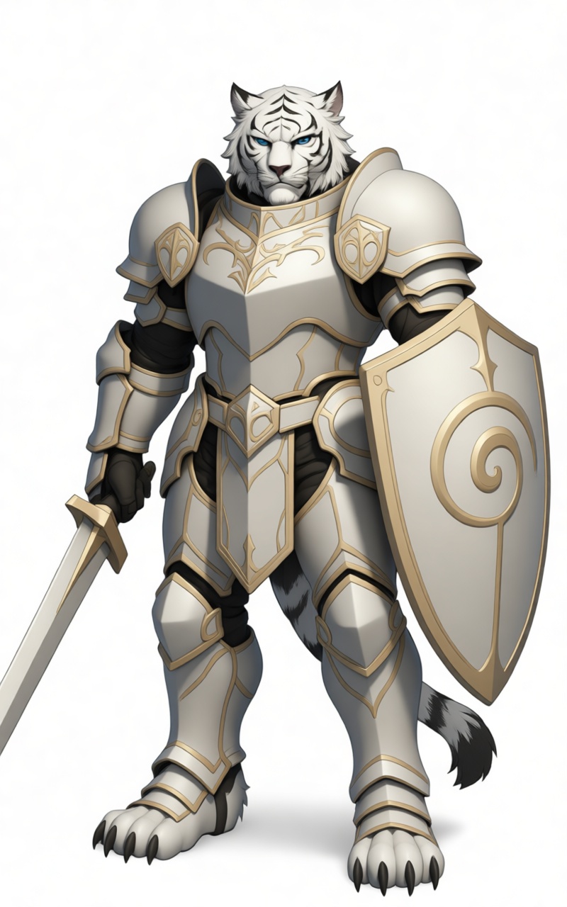 White Tiger Paladin Figurine free 3D printable STL