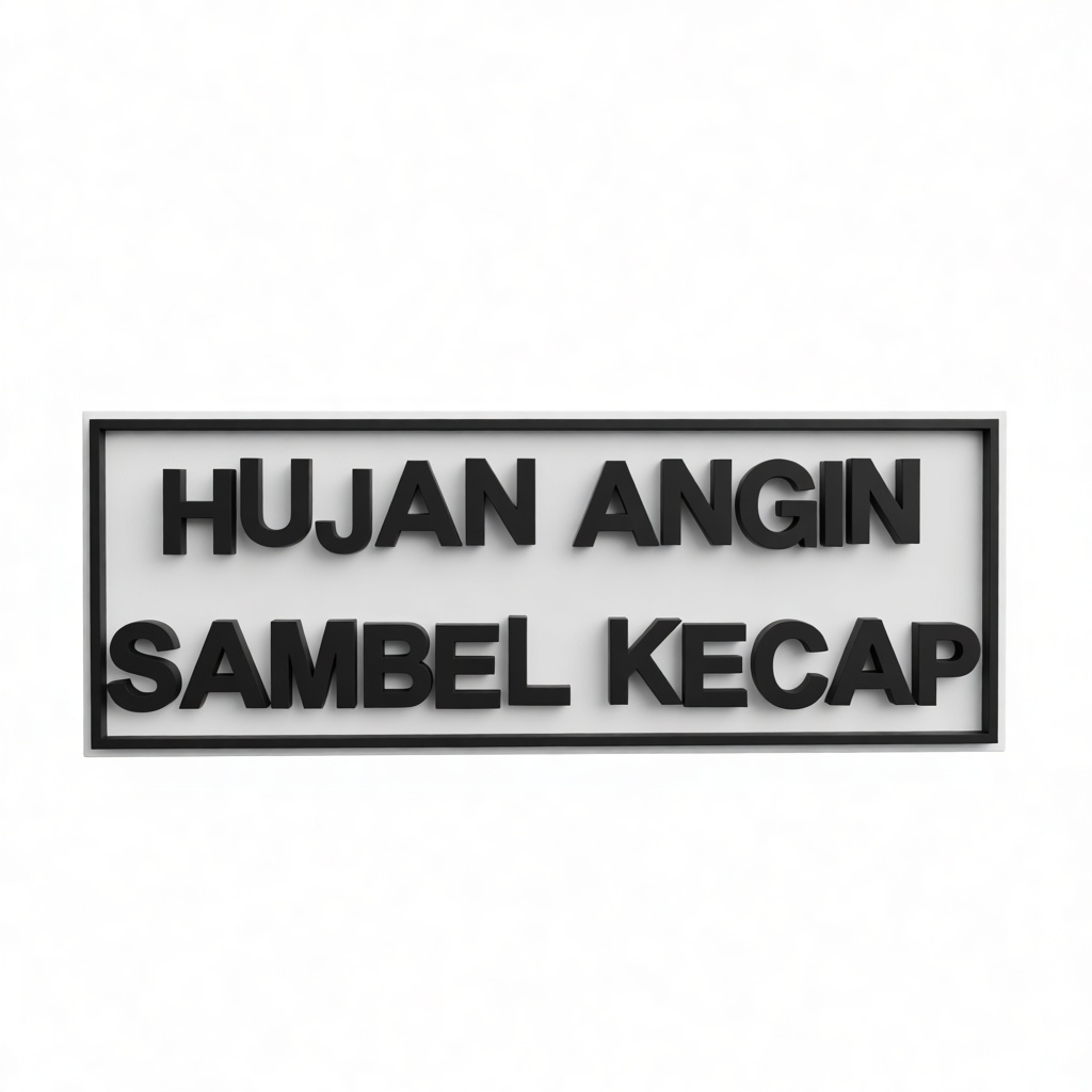 Hujan Angin Sambel Kecap Sign free 3D printable STL