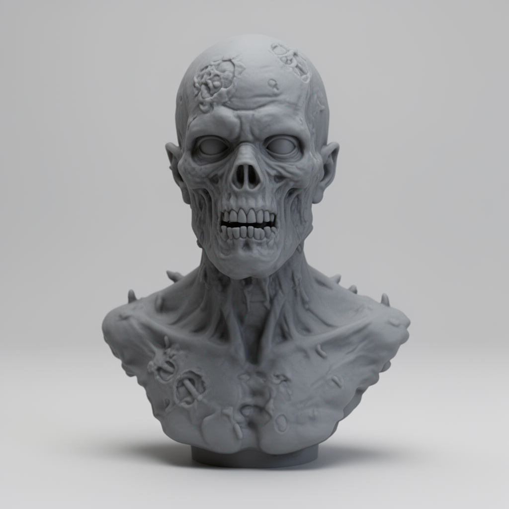 Zombie Bust free 3D printable STL