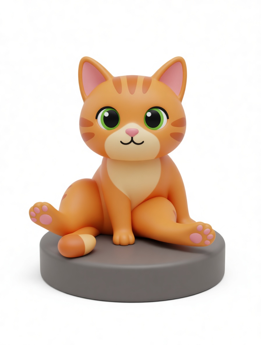 Orange Tabby Cat Figurine free 3D printable STL