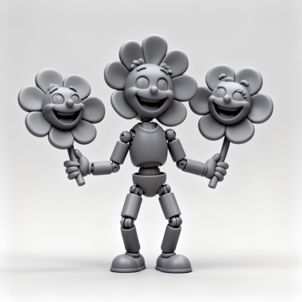 Dancing Cartoon Flower Figurines free 3D printable STL