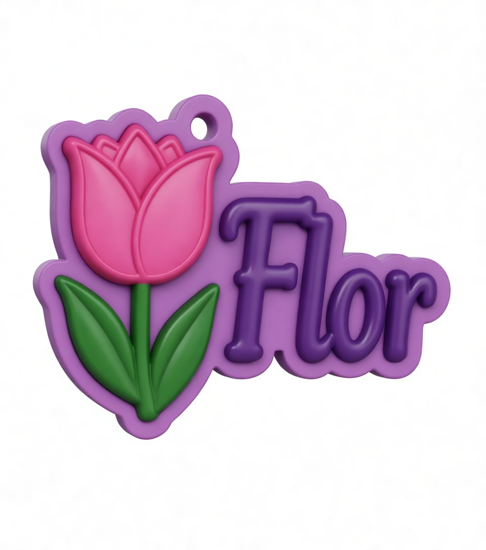 Tulip Flower Keychain free 3D printable STL