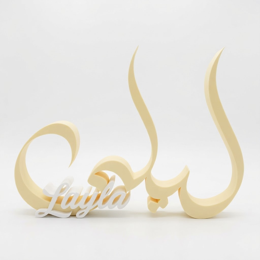 Layla Name Sculpture free 3D printable STL