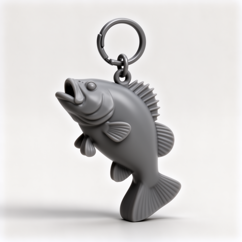 Bass Fish Keychain free 3D printable STL