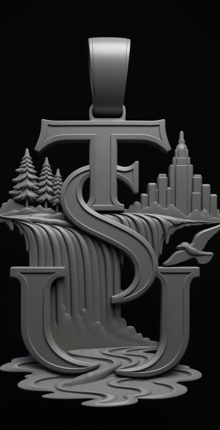 TSG Waterfall Pendant free 3D printable STL