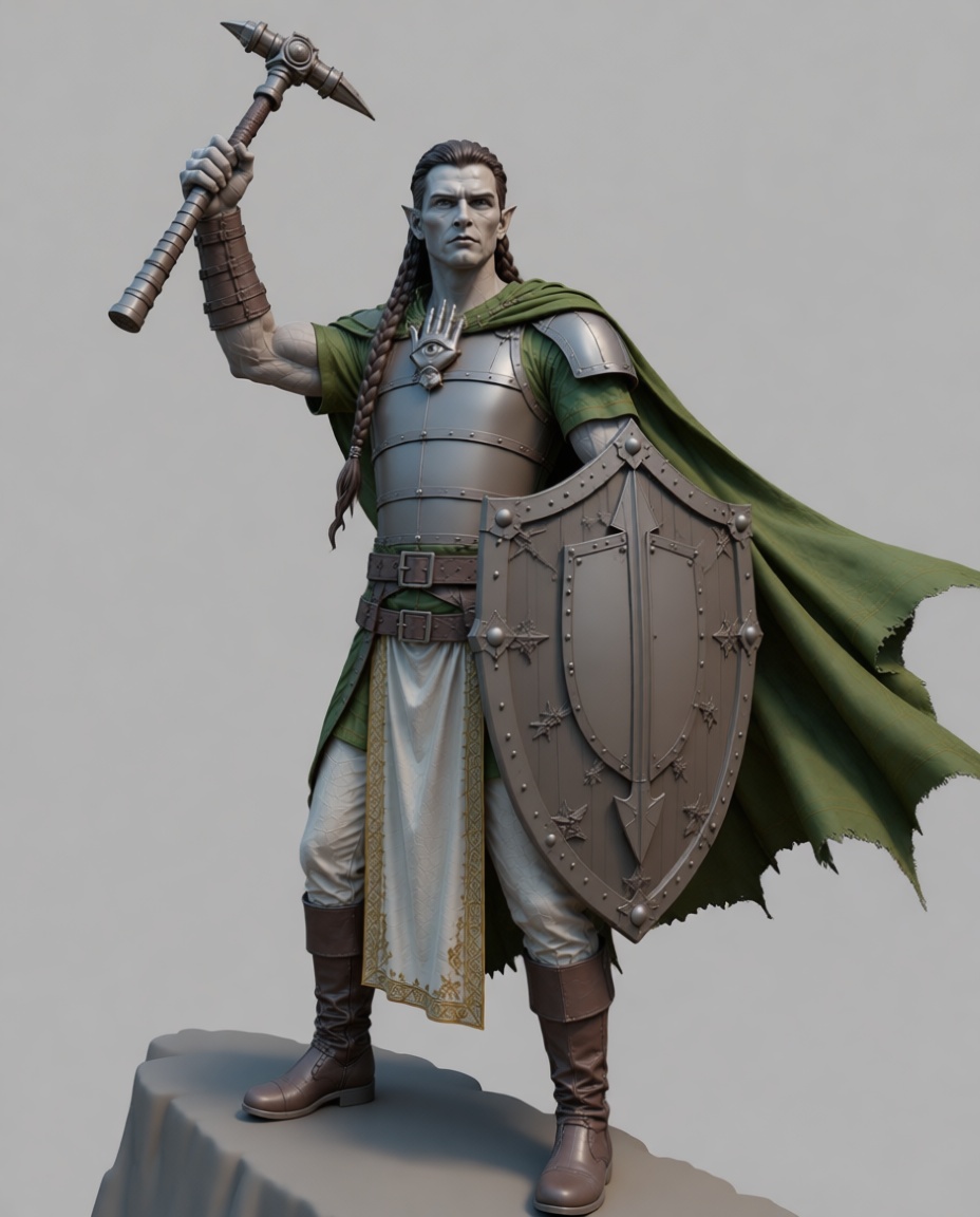 Elf Warrior Figurine free 3D printable STL