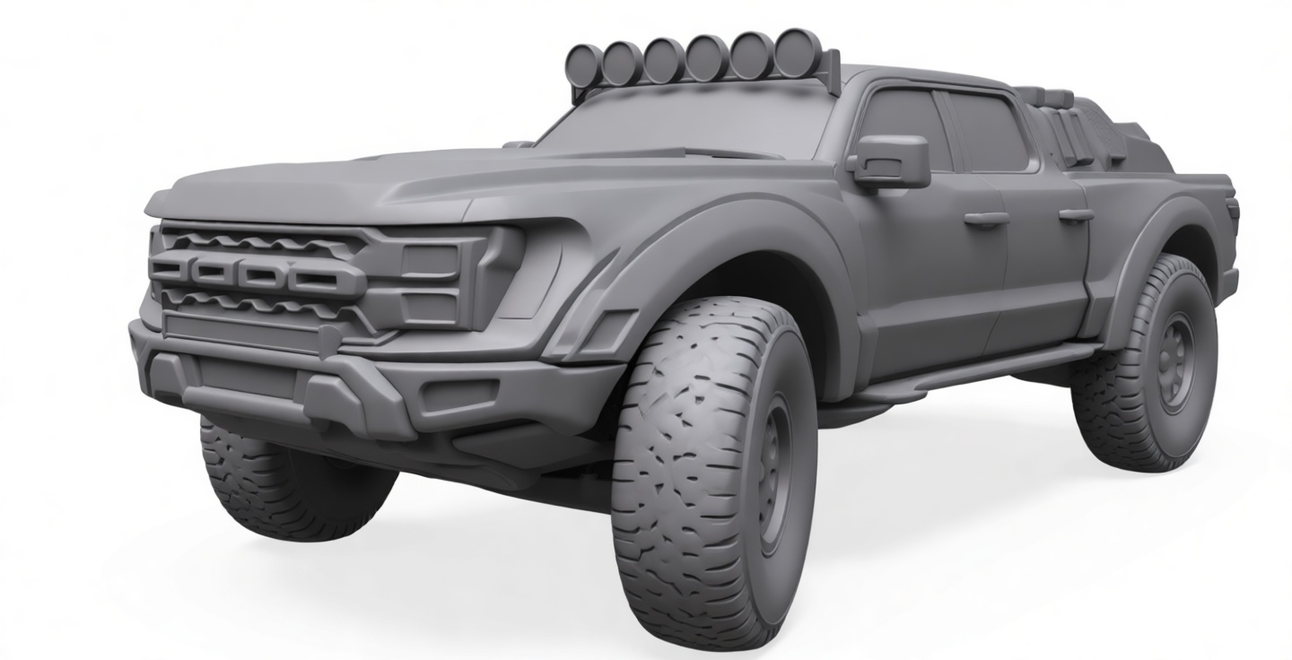 Ford Raptor Truck Model free 3D printable STL