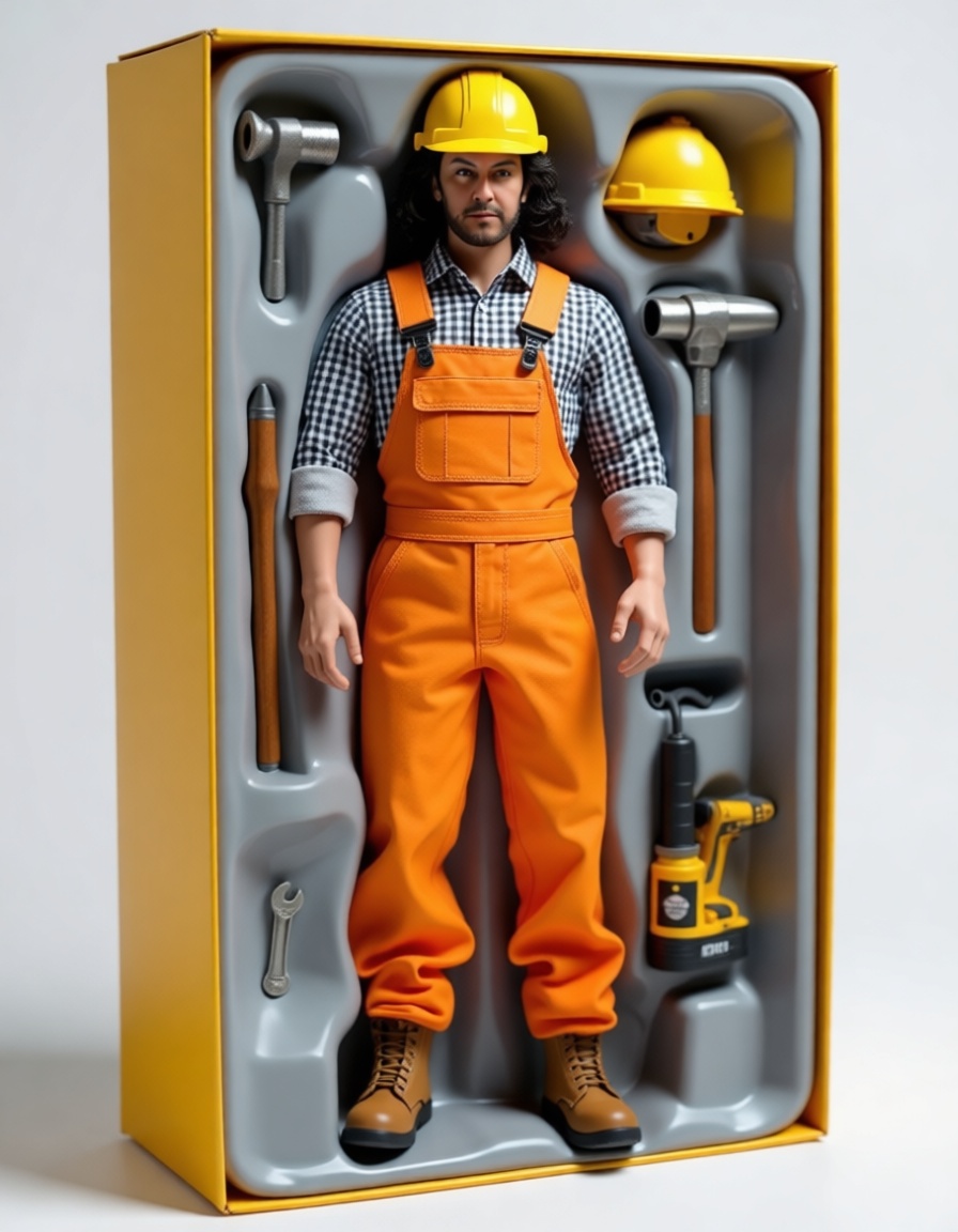 Construction Worker Action Figure free 3D printable STL