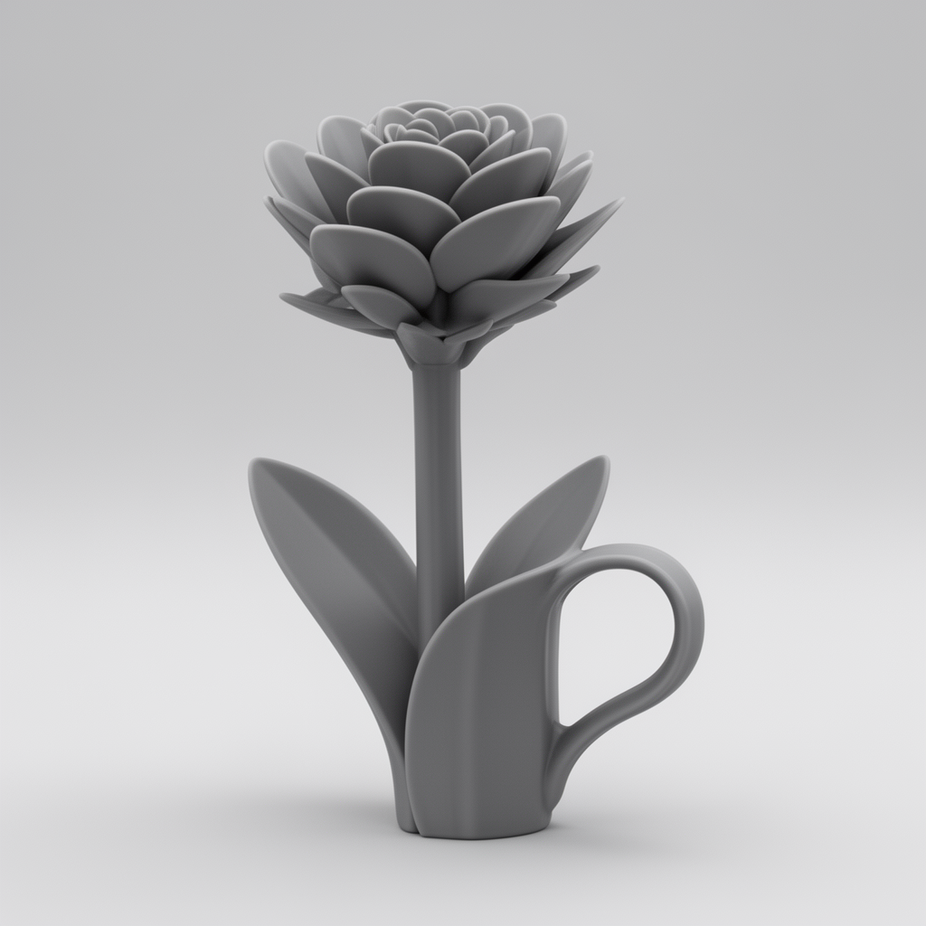 Flower Loop Cup Figurine free 3D printable STL