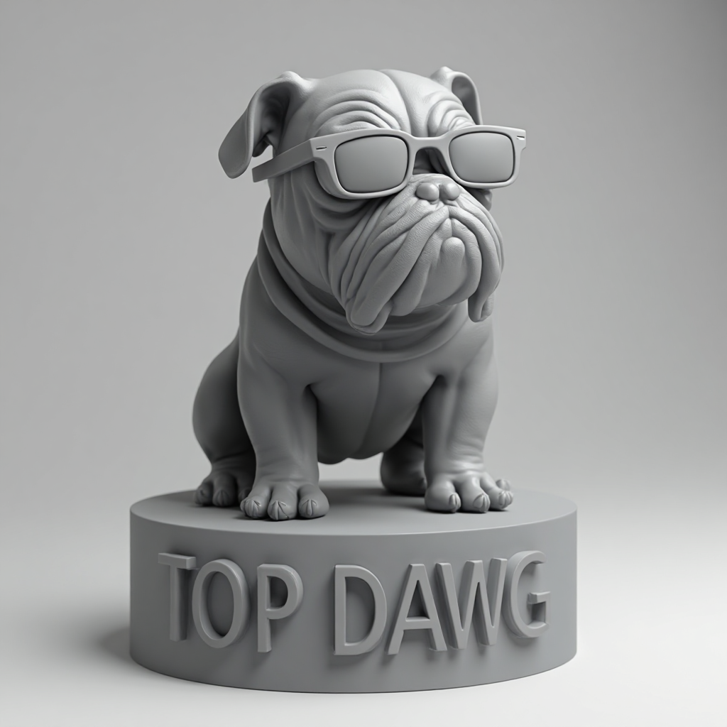 Bulldog Sunglasses Figurine free 3D printable STL