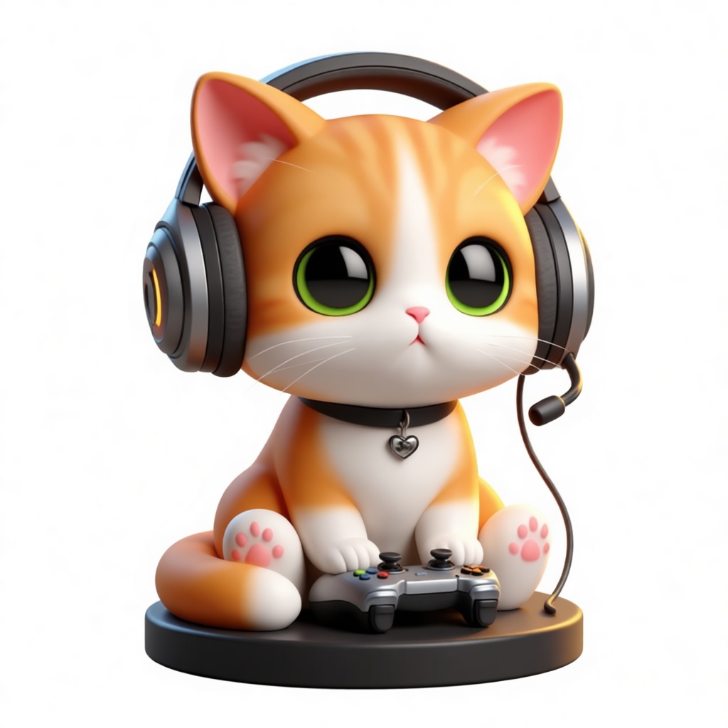 Gamer Cat Figurine free 3D printable STL