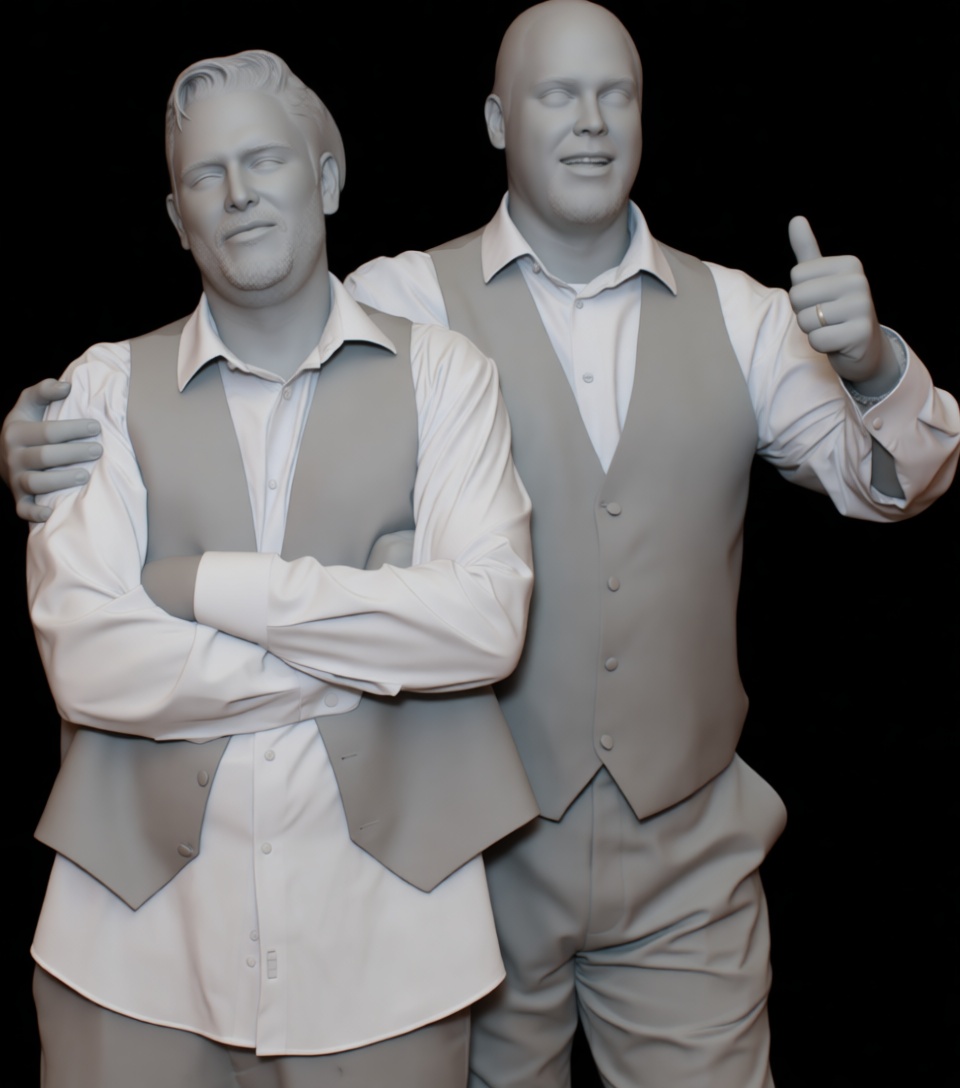 Two Men Figurine free 3D printable STL