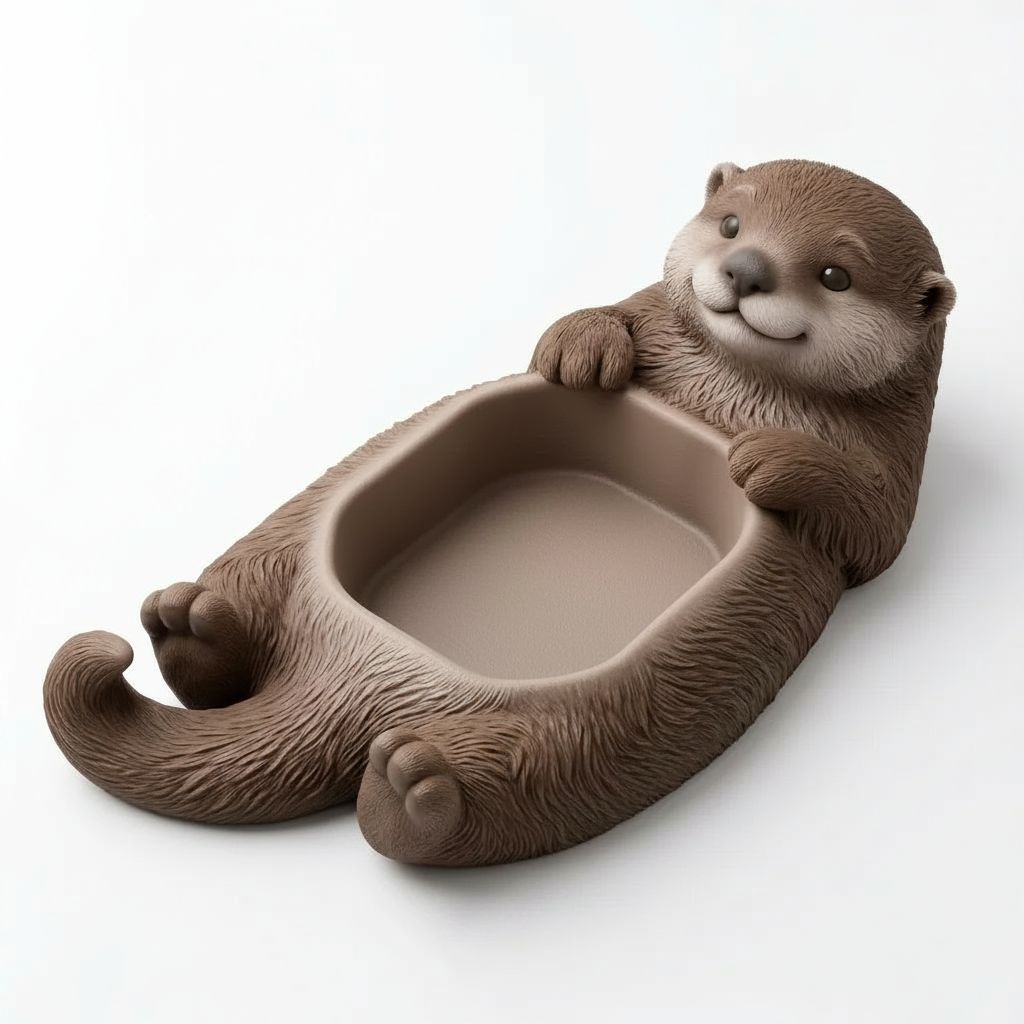 Otter Tray Figurine free 3D printable STL