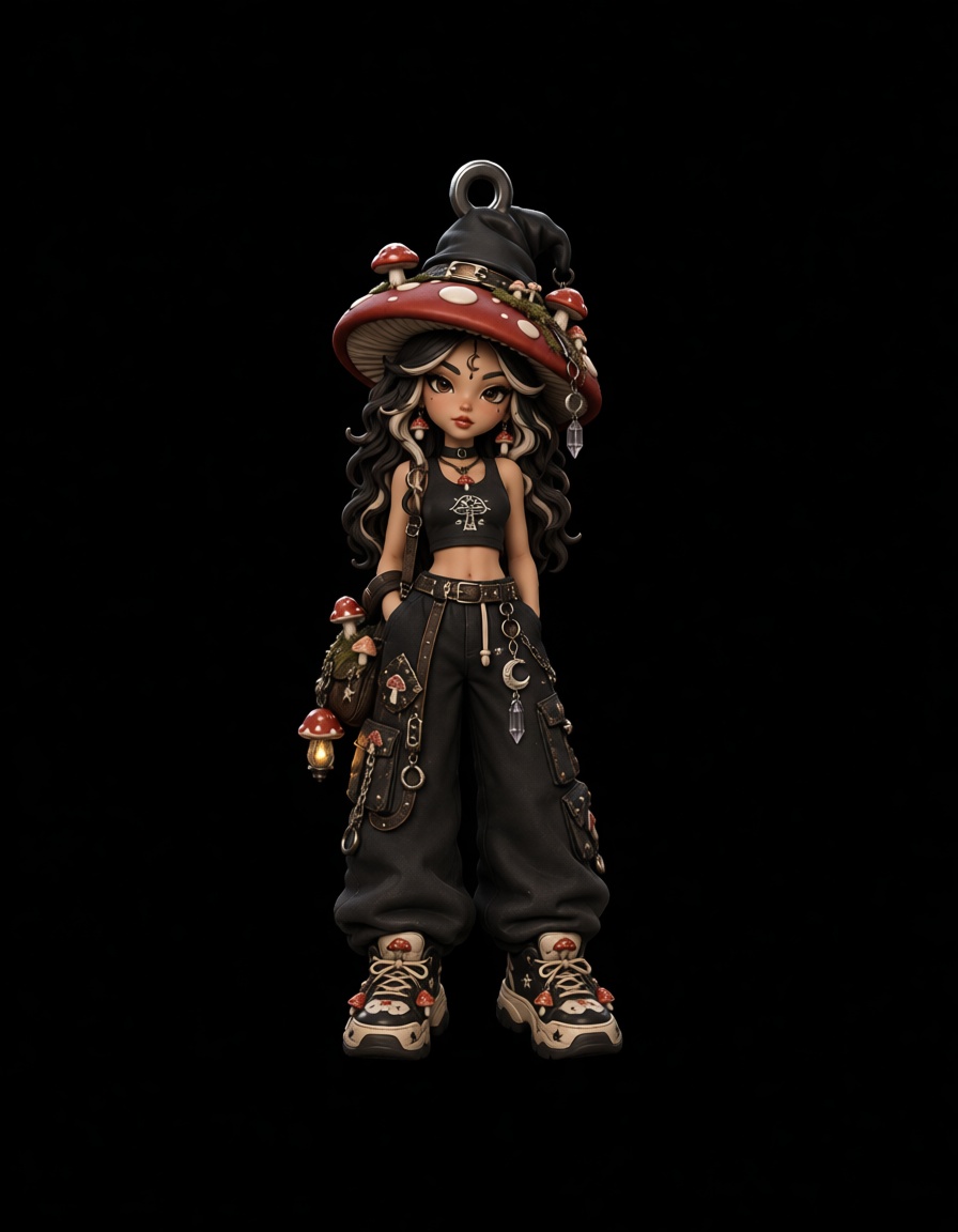 Mushroom Witch Figurine free 3D printable STL
