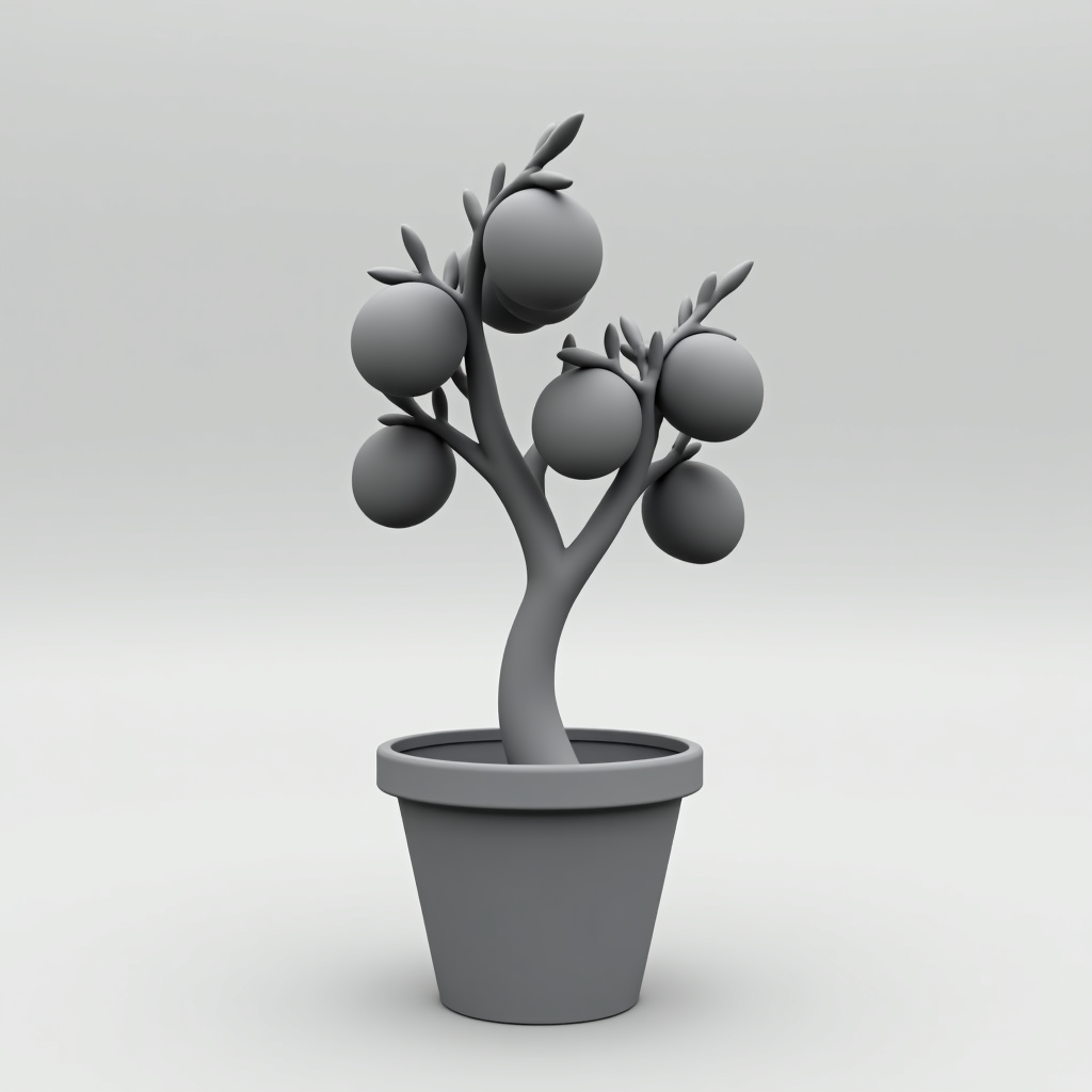 Mini Peach Tree Pot free 3D printable STL