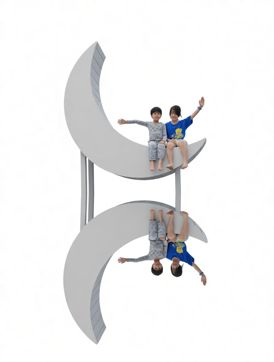 Children Sitting Moon Sculpture free 3D printable STL