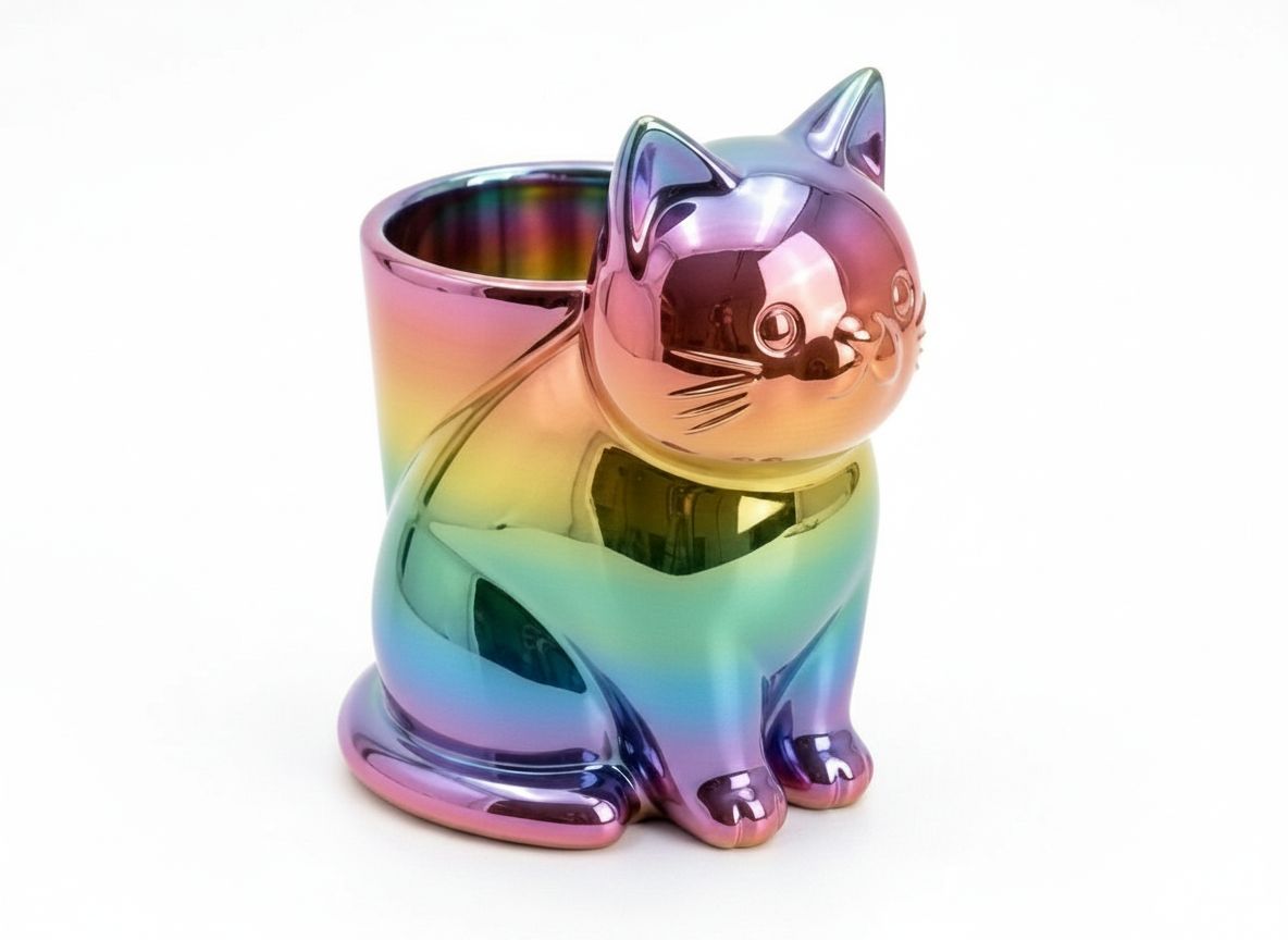 Cat Pen Holder Figurine free 3D printable STL