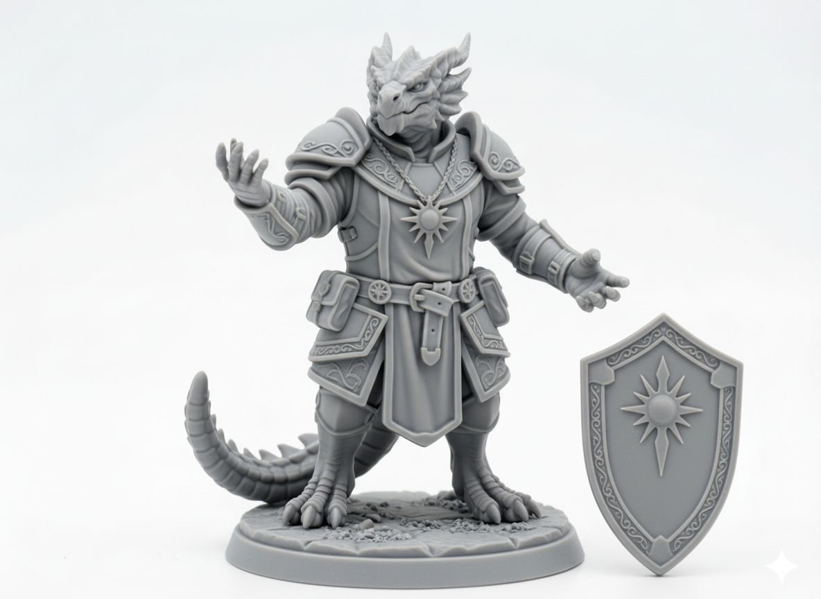 Dragonborn Paladin Figurine free 3D printable STL