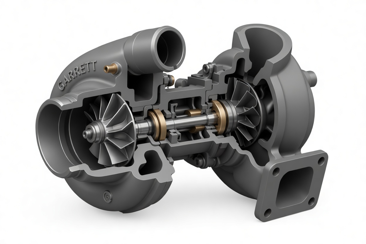 Garrett Turbocharger Cutaway free 3D printable STL