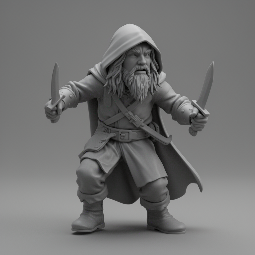Halfling Rogue Figurine free 3D printable STL