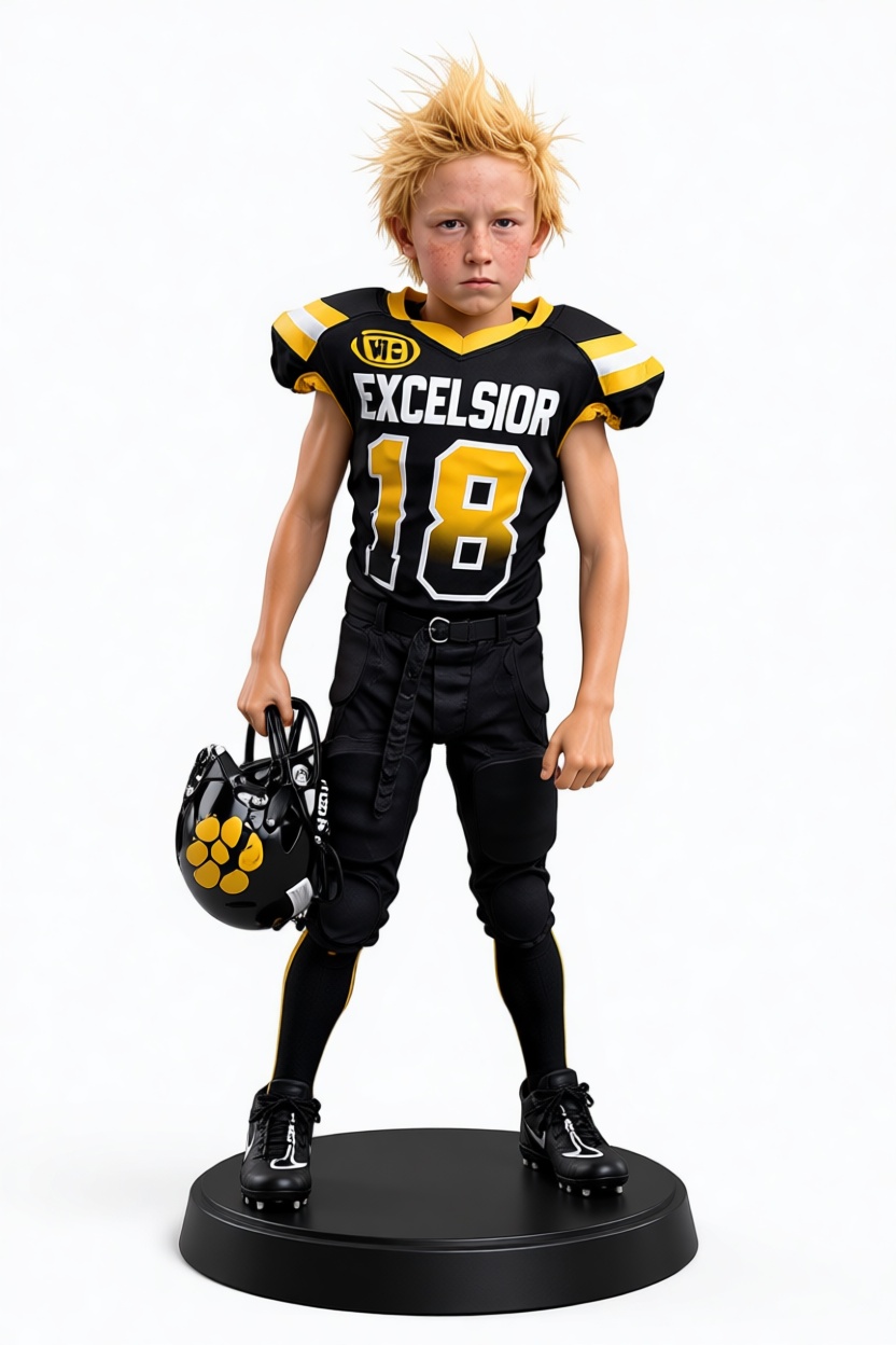Youth Football Player Figurine free 3D printable STL