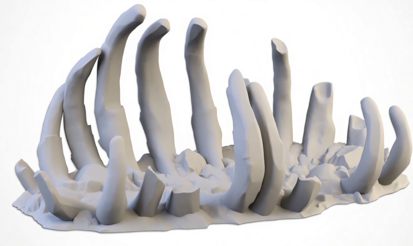 Fantasy Bone Spike Cluster free 3D printable STL