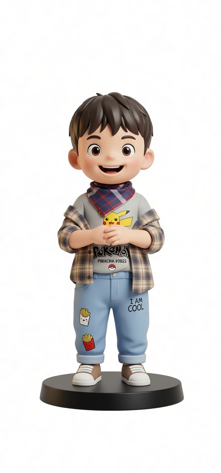 Boy with Pikachu Shirt Figurine free 3D printable STL