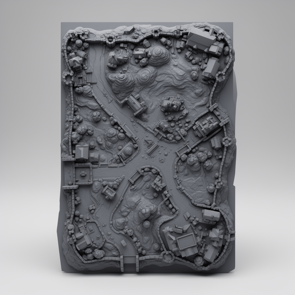 Fantasy Map Top-Down Model free 3D printable STL
