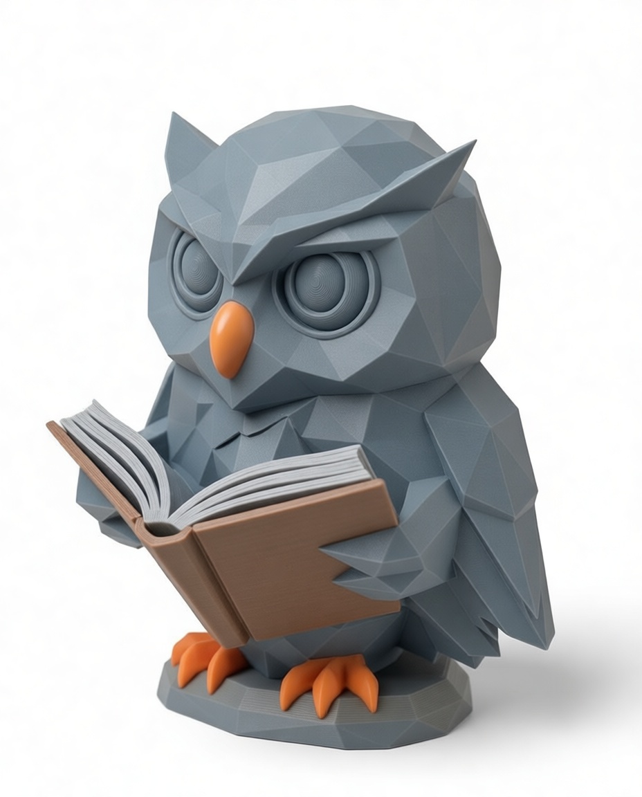Reading Owl Figurine free 3D printable STL