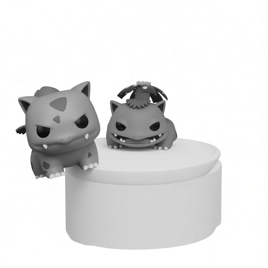 Bulbasaur and Ivysaur Figurines free 3D printable STL