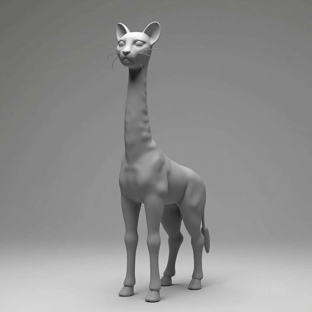 Cat Head Giraffe Figurine free 3D printable STL
