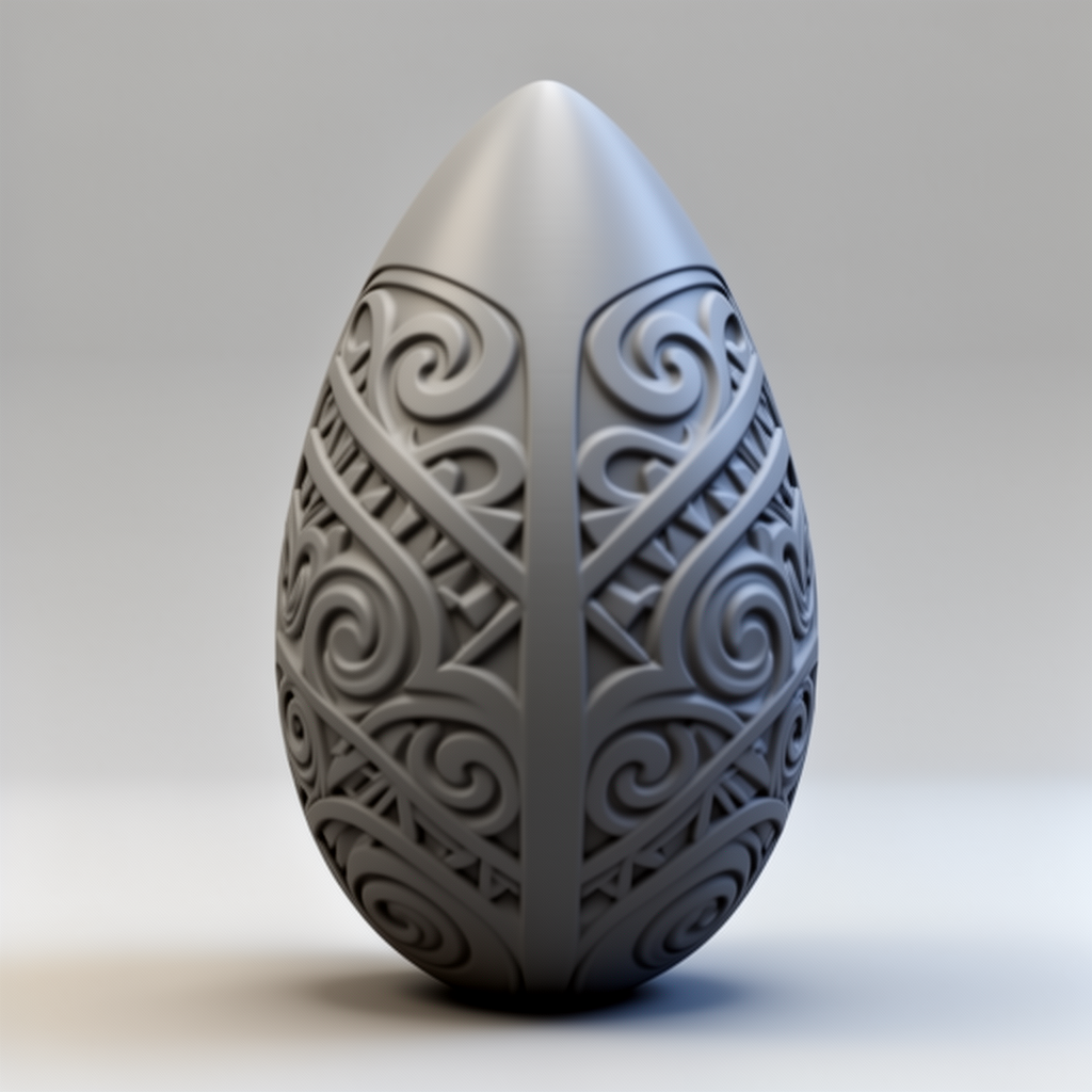 Hawaiian Tribal Egg Sculpture free 3D printable STL