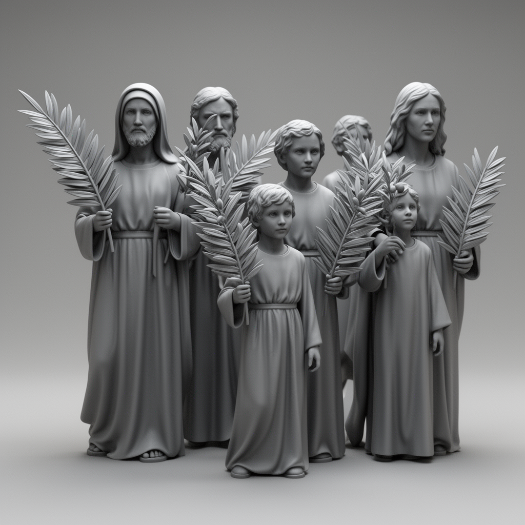 Palm Sunday Figurines Group free 3D printable STL