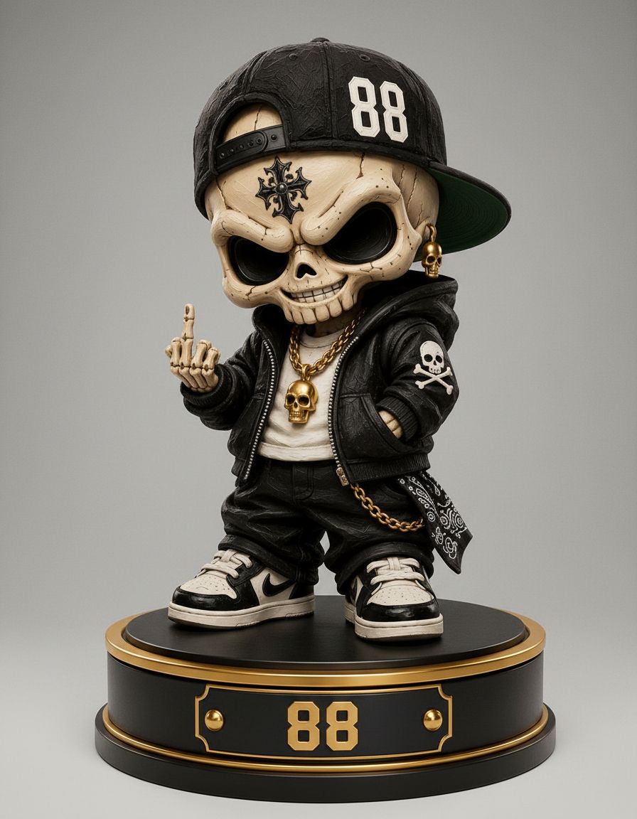 Skull Streetwear Figurine free 3D printable STL