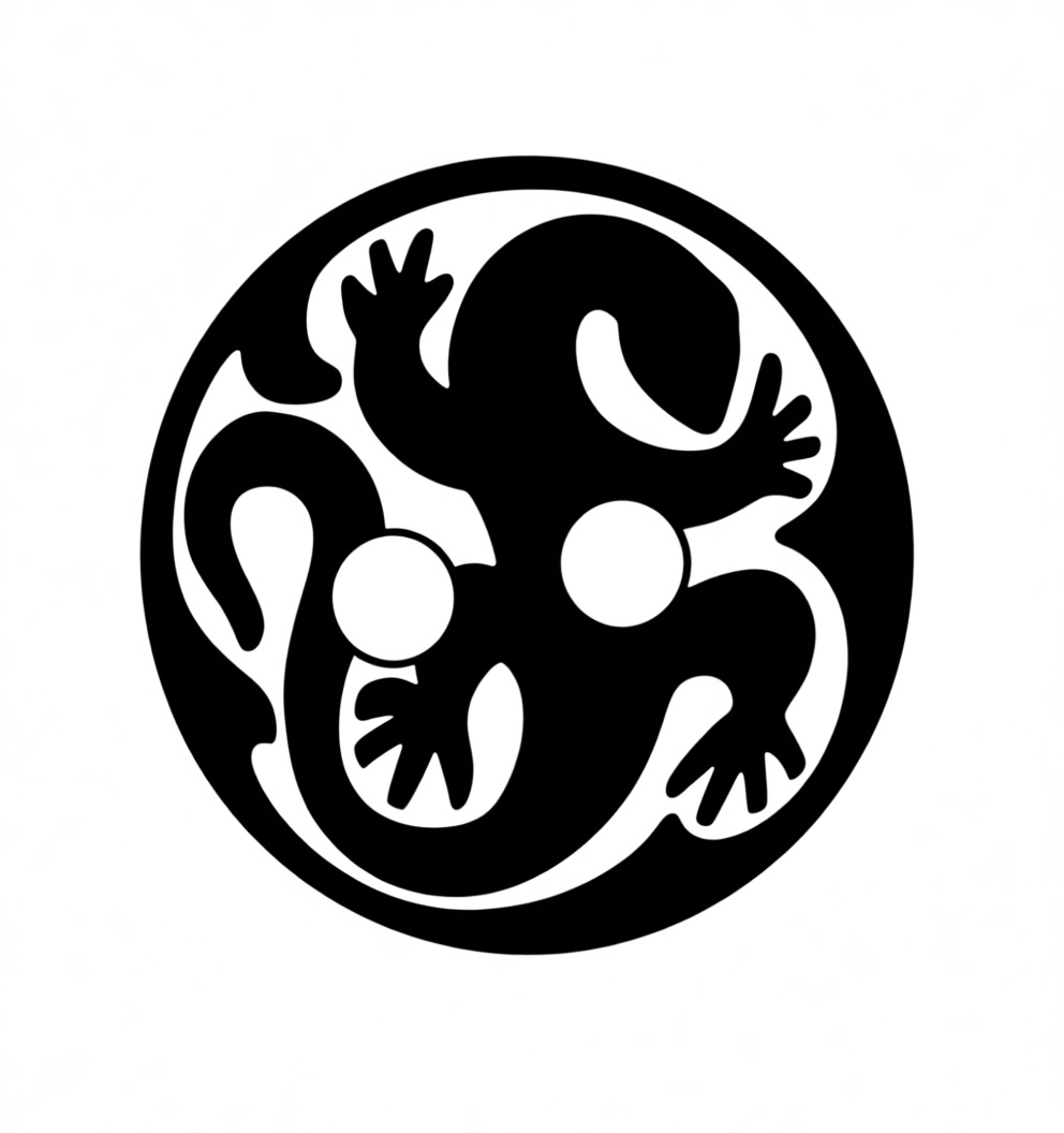 Lizard Yin Yang Symbol free 3D printable STL